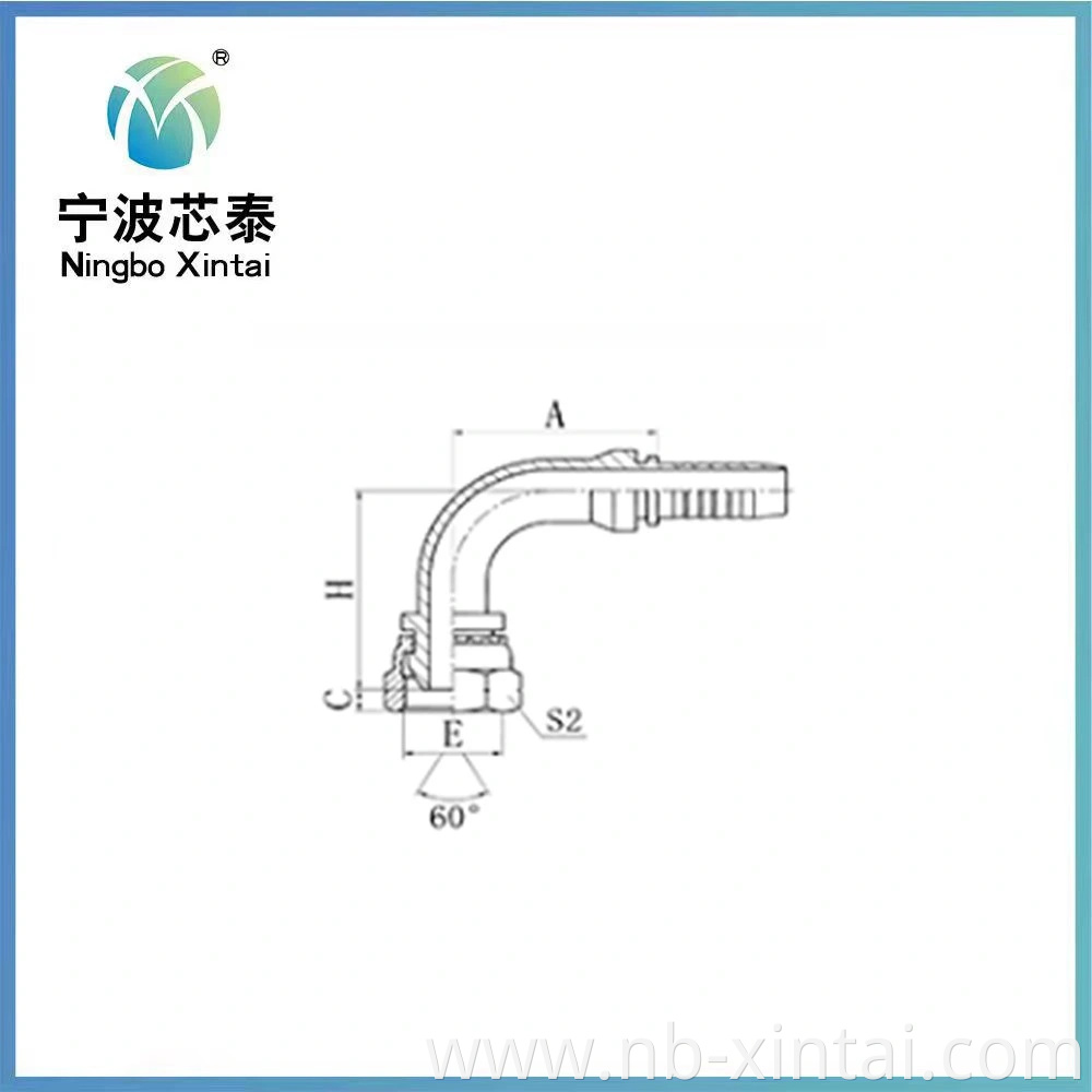 22691 90° Bsp Female 60° Cone Reusable Hydraulic Hose Fittings